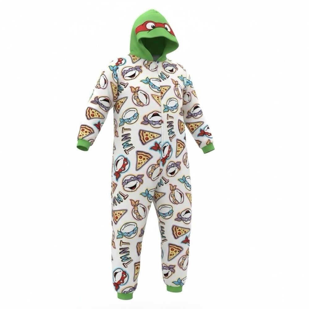 Nickelodeon Women’s TMNT White Raphael Hood Zip Up Pajamas Plus Size 2X(18W-20W)